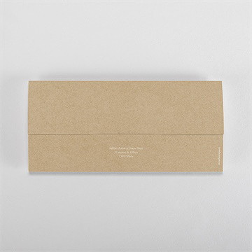 Faire-part mariage champêtre et poésie pochette - Dos du faire-part