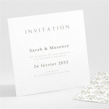 Carton d'invitation mariage fleuri
