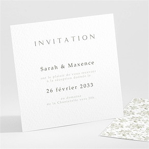 Carton d'invitation mariage fleuri
