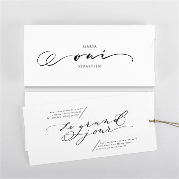 Faire-part mariage elle a dit oui pochette duo - Vue d'ensemble