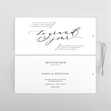 Faire-part mariage elle a dit oui pochette duo - Cartes intérieures recto