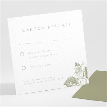 Carton réponse mariage fleuri