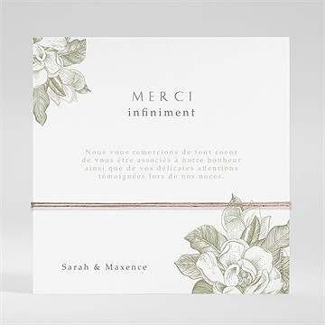 Remerciement mariage fleuri - Dos de la carte