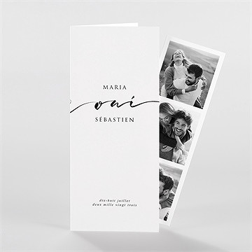 Faire-part mariage elle a dit oui photomaton