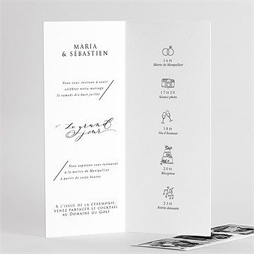 Faire-part mariage elle a dit oui photomaton - Intérieur du faire-part 2