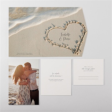 Faire-part mariage dans le sable pocketfold - Vue ensemble extérieur