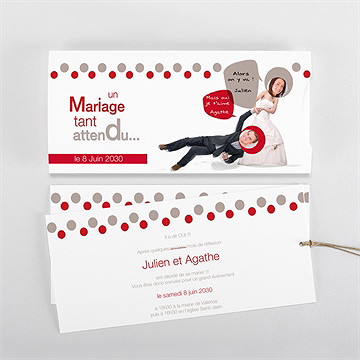 Faire-part mariage humour original pochette duo - Vue d'ensemble
