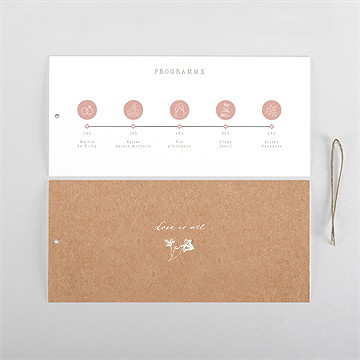 Faire-part mariage lierre grimpant pochette duo - Cartes intérieures verso