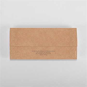 Faire-part mariage lierre grimpant pochette duo - Dos du faire-part