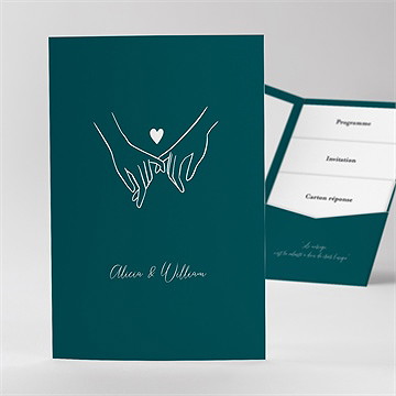 Faire-part mariage notre union pocketfold