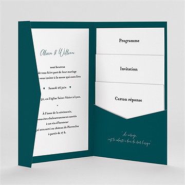 Faire-part mariage notre union pocketfold - Intérieur du faire-part