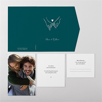 Faire-part mariage notre union pocketfold - Vue ensemble extérieur