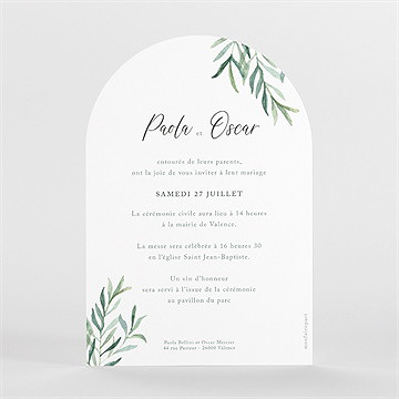 Faire-part mariage semer notre amour arche - Dos du faire-part