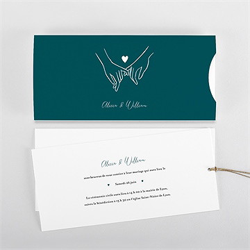 Faire-part mariage notre union pochette duo - Vue d'ensemble