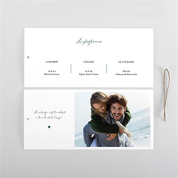 Faire-part mariage notre union pochette duo - Cartes intérieures verso