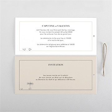 Faire-part mariage au vent pochette duo ! - Cartes intérieures recto