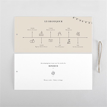 Faire-part mariage au vent pochette duo ! - Cartes intérieures verso