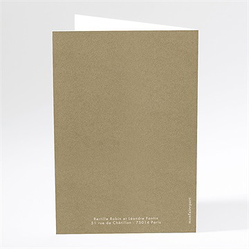 Faire-part mariage festivités plié portrait - Dos du faire-part