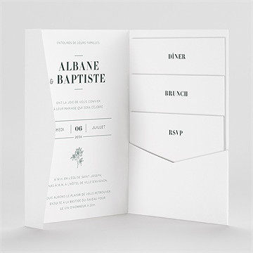 Faire-part mariage sculpture pocketfold - Intérieur du faire-part