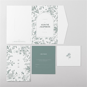 Faire-part mariage sculpture pocketfold - Vue ensemble extérieur