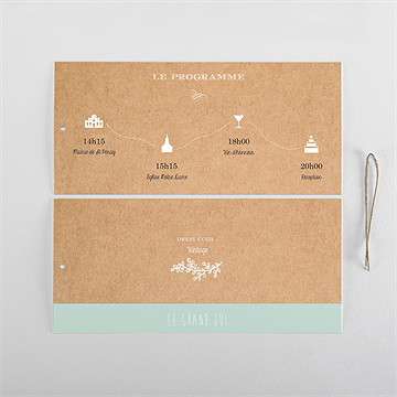 Faire-part mariage petite cocotte pochette duo - Cartes intérieures verso