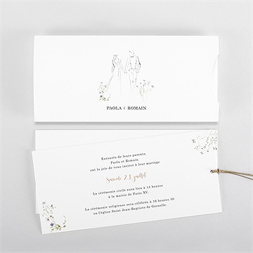Faire-part mariage complicité pochette duo - Vue d'ensemble