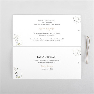 Faire-part mariage complicité pochette duo - Cartes intérieures recto