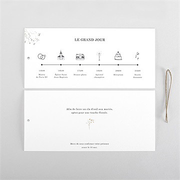 Faire-part mariage complicité pochette duo - Cartes intérieures verso