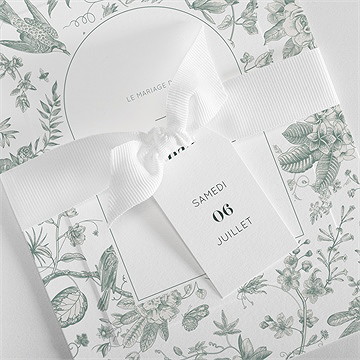 Faire-part mariage sculpture superposition - Détail du faire-part