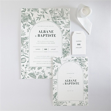 Faire-part mariage sculpture superposition - Vue d'ensemble