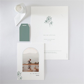 Faire-part mariage sculpture superposition - Vue d'ensemble verso