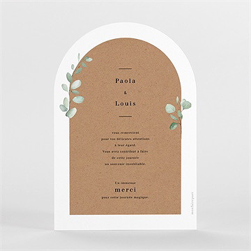 Remerciement mariage encapsulés - Dos du faire-part