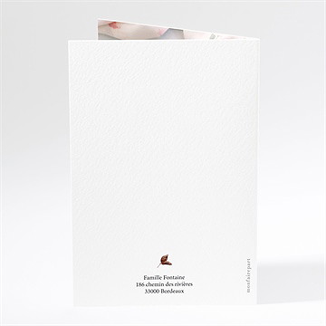 Faire-part naissance oiseau d'hiver - Dos du faire-part