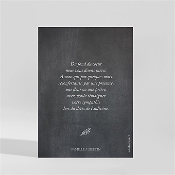 Remerciement décès lys - Dos de la carte