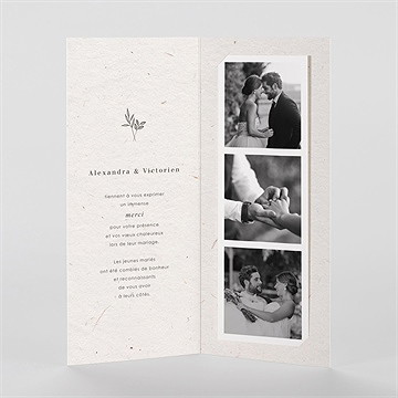 Remerciement mariage capsule champetre - Intérieur du faire-part