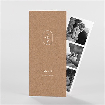 Remerciement mariage capsule champetre - Devant de la carte