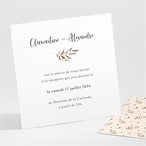 Carton d'invitation mariage virevoltant