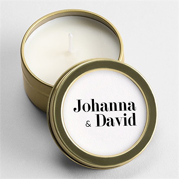 Bougie mariage tendance or