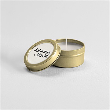 Bougie mariage tendance or - Mise en situation