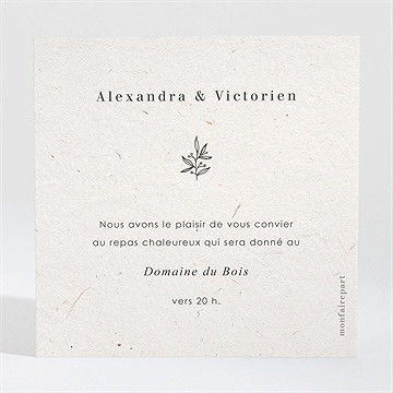 Carton d'invitation mariage capsule champetre - Dos du carton
