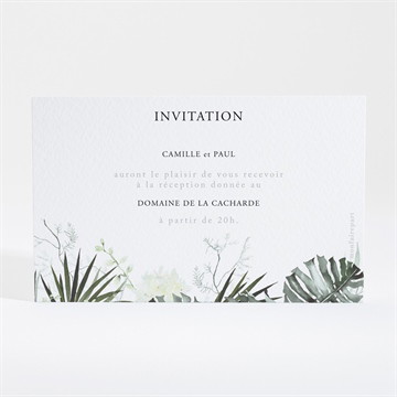 Carton d'invitation mariage tropical argent