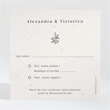 Carton réponse mariage capsule champetre