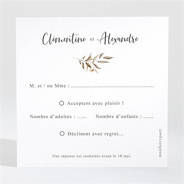 Carton réponse mariage virevoltant