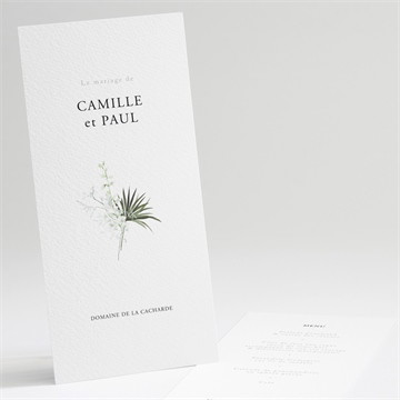 Menu mariage tropical argent