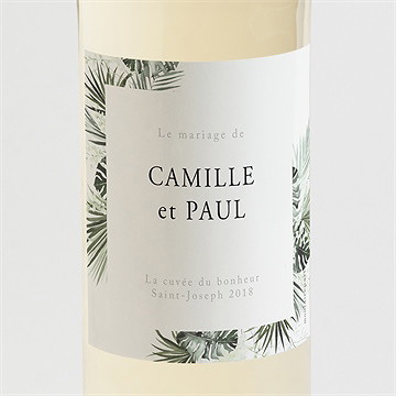Etiquette de bouteille mariage tropical