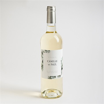 Etiquette de bouteille mariage tropical - Mise en situation