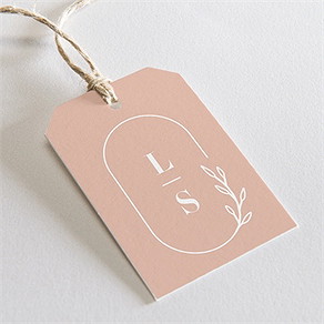 Etiquette mariage terracotta initiales