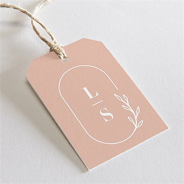 Etiquette mariage terracotta initiales