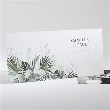 Remerciement mariage tropical argent