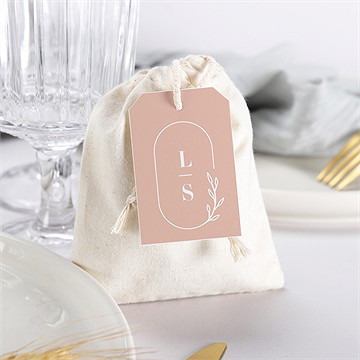 Pochon mariage  terracotta initiales - Mise en situation